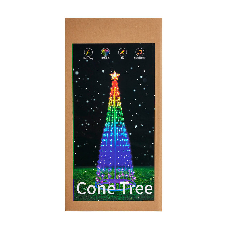 Vivvi App Based Outdoor Cone Tree, 6.9' 190 LEDs