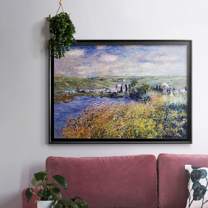 Vetheuil, vue de l'île Saint-Martin, 1880, reproduction d'art sur toile, Noir, H 14 po x l 20 po x P 1,5 po