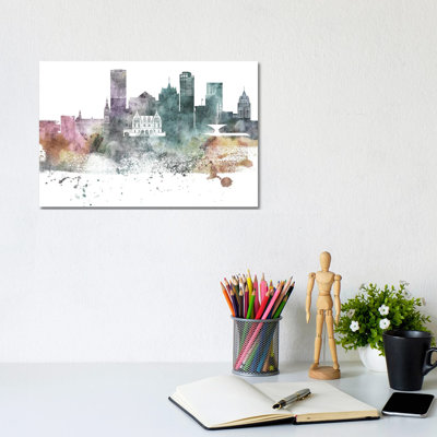 Milwaukee Pastel Skylines - Wrapped Canvas Print