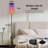  68.5" Standing Floor Lamp colorful twilight art clouds purple pink color Dimmable Metal Pole Lamp with Linen Lampshade LED Bulb Included