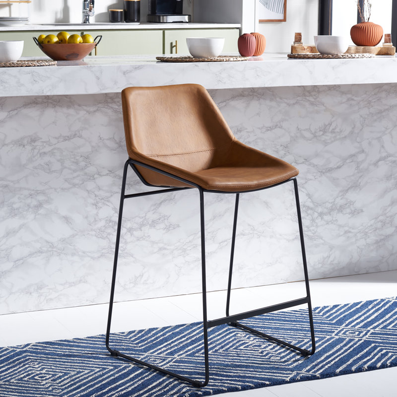 Tabouret de comptoir 27 po Chaliah, Brun, Noir