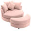 Fauteuil demi-tonneau pivotant à 360 ° avec repose-pieds avec rangement et 4 coussins, fauteuil de loisirs moderne en chenille pour salon