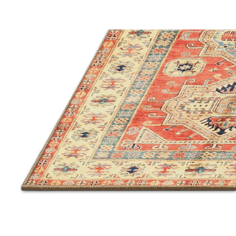 Tapis oriental rouge / beige / bleu, Rectangle 8 pi x 12 pi