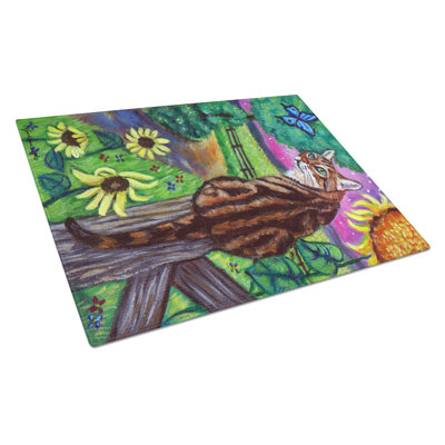 Tempered Glass Bengal Cat Cutting Board