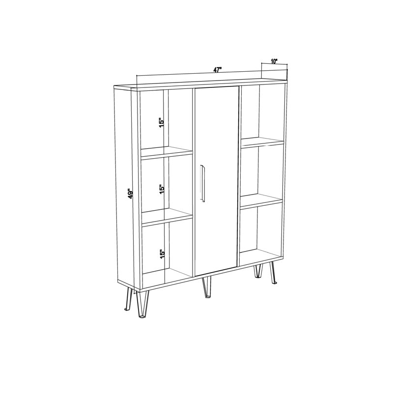 Reynaud Storage Bookcase, Anthracite