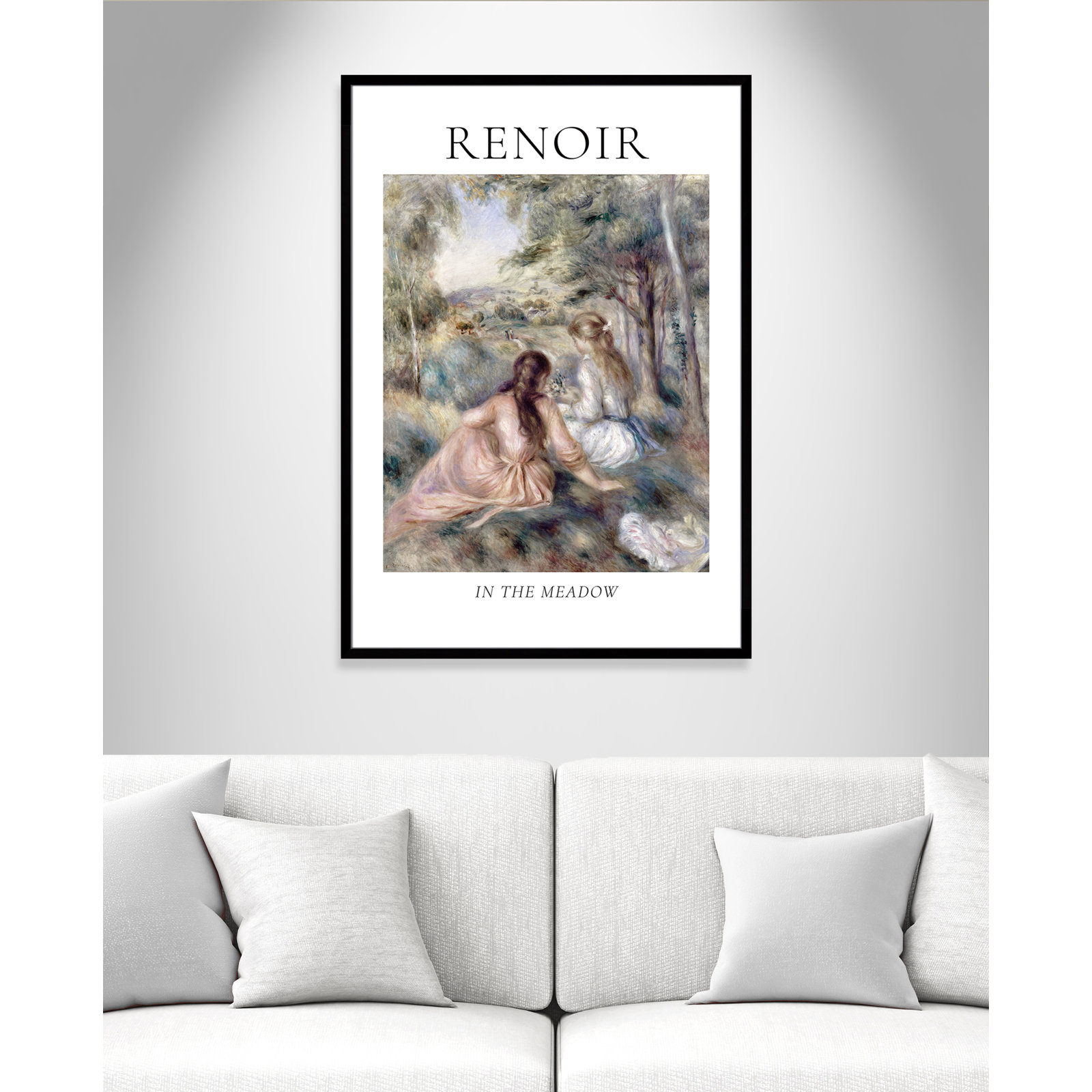Old Masters Collection "In the Meadow" Print, No, Black Single Picture Frame, 55" H x 39" W x 1.25" D