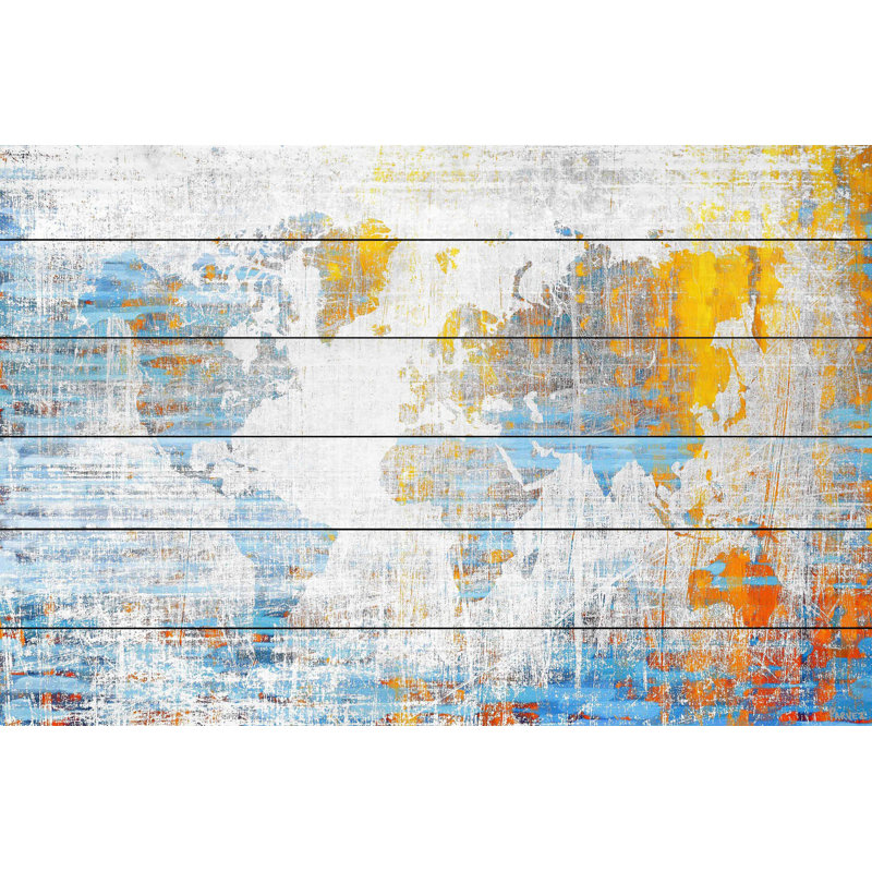 Voyage continental-impression sur bois, 24 po x 36 po
