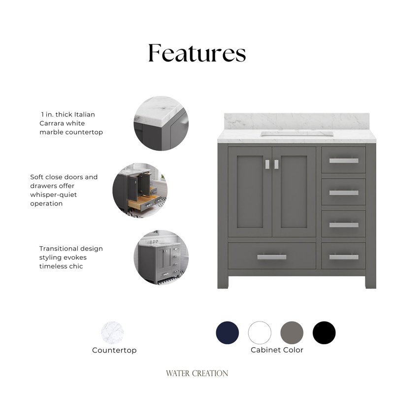 Steve 36'' W Single Vanity, Cashmere Grey