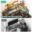 Corner Computer Desk With 1 Filing Cabinet And 5 Linen Drawers, L-Shaped Desk With Power Outlets-2058623906