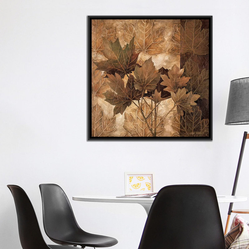 « leaf patterns ii », impression sur toile, H 12 po x l 12 po x P 1,5 po, Toile avec cadre noir, Pas de tapis