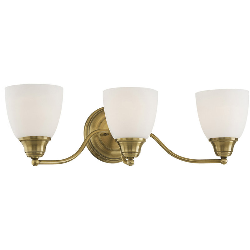 Éclairage pour meuble-lavabo 3 lumières Fennimore, Laiton antique