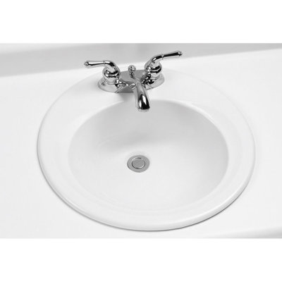Lavabo de salle de bain circulaire commercial en céramique avec trop-plein