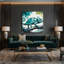 Faune, caméléon, art mural sur toile vert-693681155