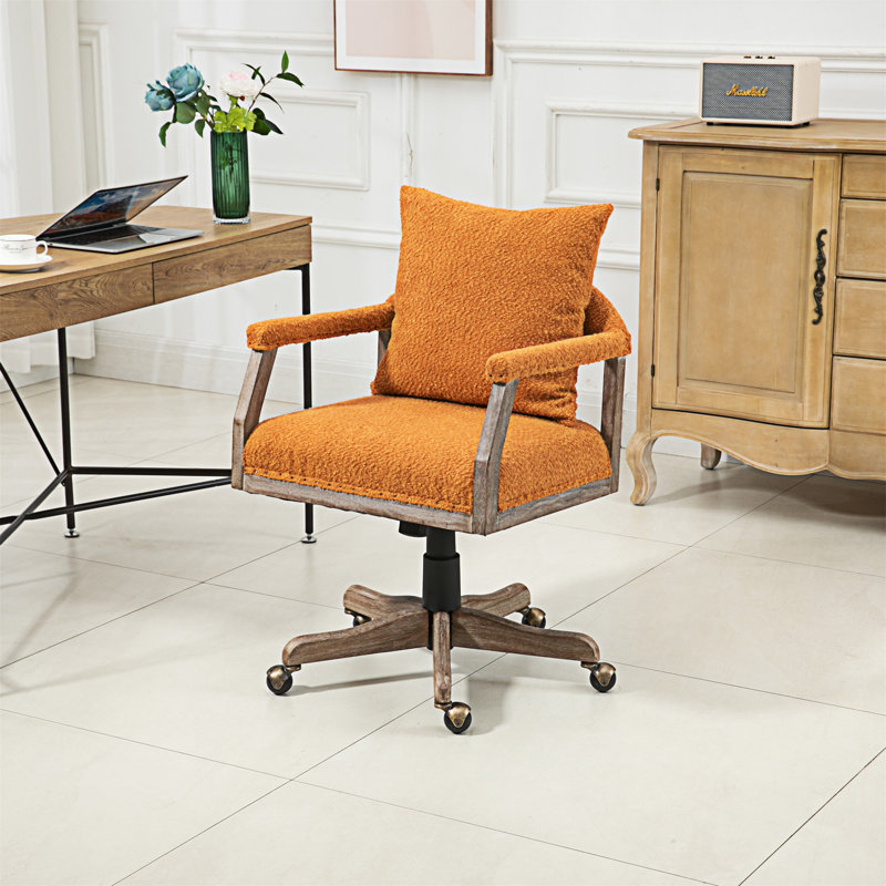 Chaise d'ordinateur chaise de bureau pivotante réglable, Orange