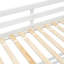 Lit simple superposé au dessus d'un lit double avec glissade, escalier de rangement, lit superposé en bois de pin massif avec garde-corps-344731773