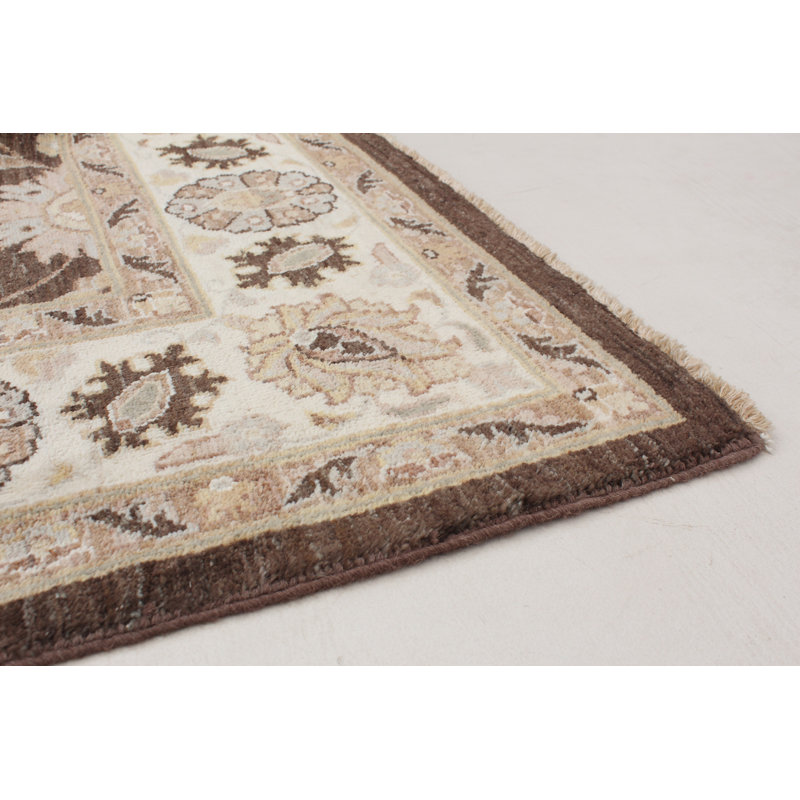 Tapis en laine brun/beige 7 pi 1 po x 10 pi 5 po one-of-kind à la main noué la Kali