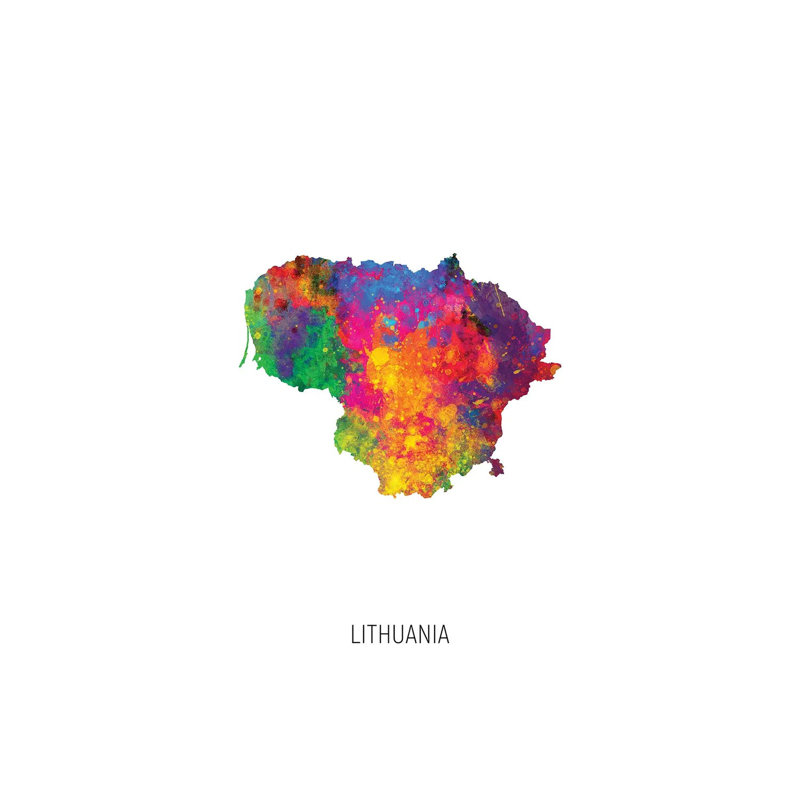 Lithuania Map by Michael Tompsett - Wrapped Canvas Gallery-Wrapped Canvas Giclée, 152.5 cm H x 101.5 cm W
