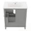 Meuble-lavabo de salle de bain avec lavabo, 1 tiroir et tablettes de porte-1477918543