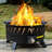Prayas Protable Propane Fire Pit, Gas Fire Pit with Lid-2063221279