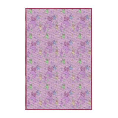 Tapis mauve/vert à motifs