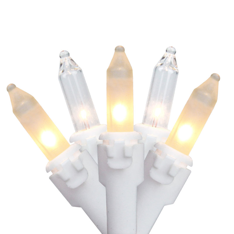 Mini guirlande de Noël 100 fils - fil blanc, H 1 po x l 0,2 po x P 408 po, Transparent / givré