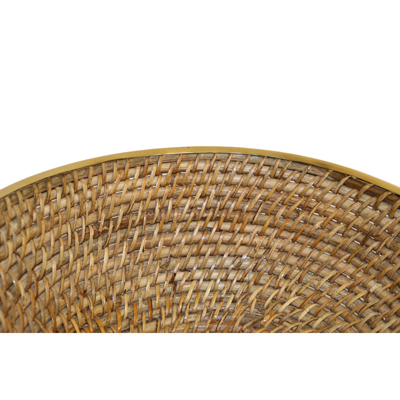 Panier en laiton martelé en rotin 12 po Home & Manor