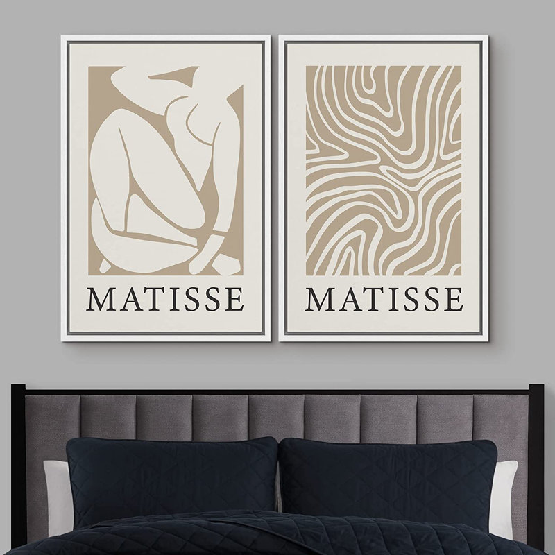 Oeuvre d'art classique IDÉE4WALL, ensemble d'art sur toile encadré Matisse Nude Dancer, H 36 po x l 24 po x P 1,5 po, Blanc