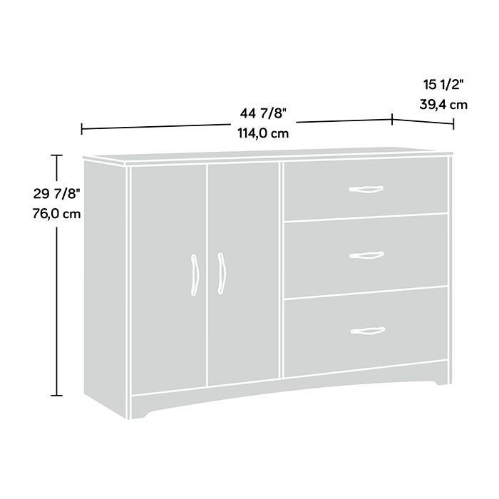 Commode 3 tiroirs Dagenham Nantwich, Blanc / Gris