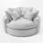 Upholstered Oversized Round Barrel Sofa Chair-1982638619
