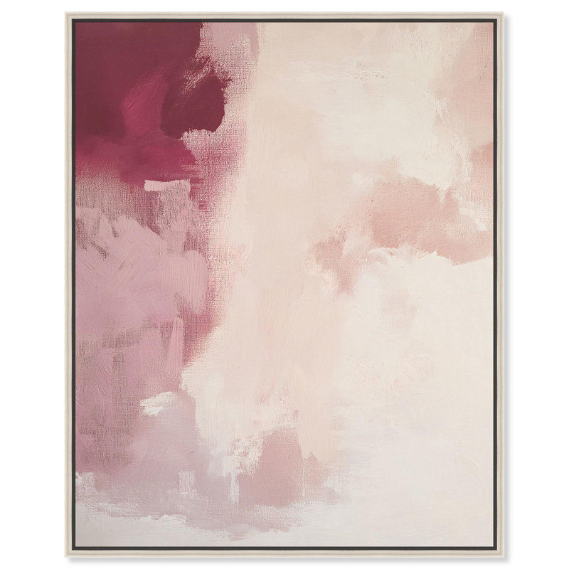 «Rose Mist III» par Art Remedy, Cadre argenté, H 20 po x l 24 po