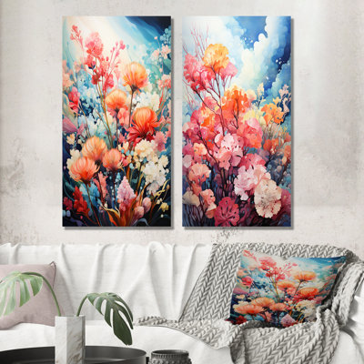 Ensemble de salon mural Coral Reef Barrier Gracefulness - Assortiment de bouquets de 2