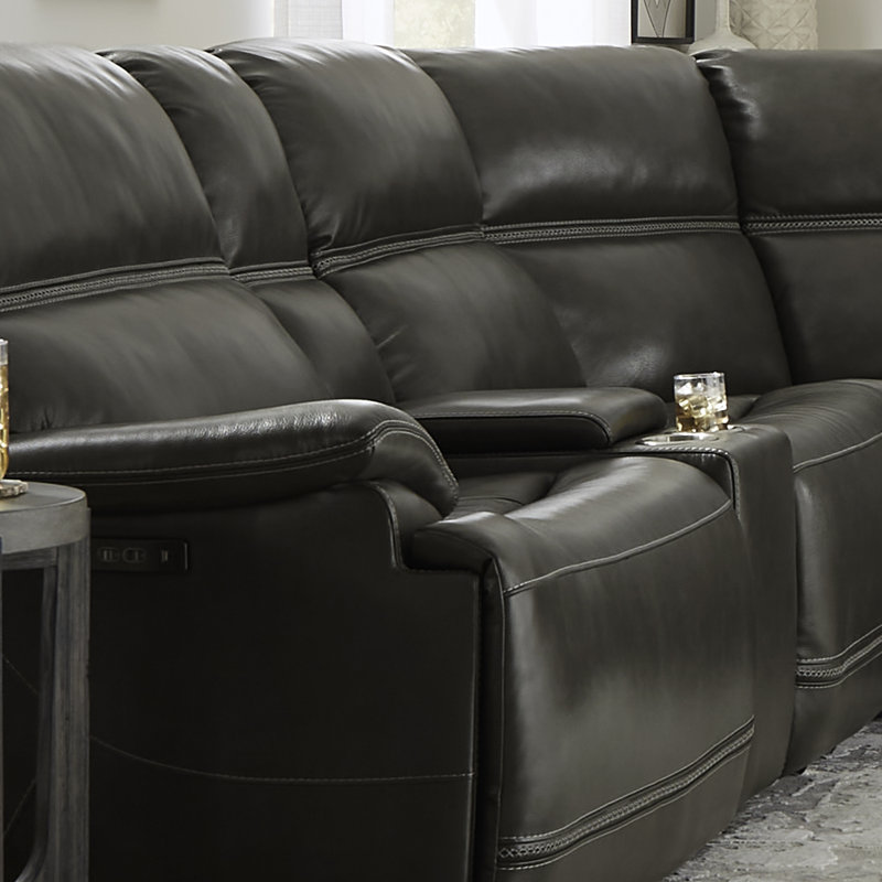 Hannya 6-Piece Leather Power Reclining Sectional
