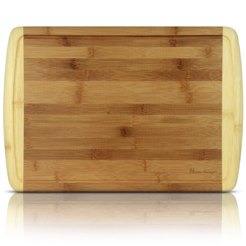Planche à découper en bambou heim concept et plateau de service avec rainure goutte