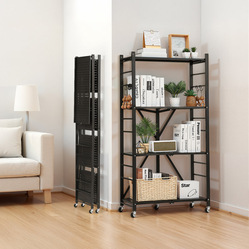 Tablette de rangement pliante avec roulettes, H 54 po x l 28 po x P 13 po