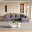 Ensemble de canapé modulaire rembourré en chenille moderne, canapé modulaire en forme de L avec 6 coussins pour un agencement flexible-88336249