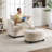 Oversized Verona With Ottoman, Wide Chaise Lounge Chair Indoor, Modern Armchair With Pillow, Chenille Comfy Chairs For Bedroom, Living Room-124346182