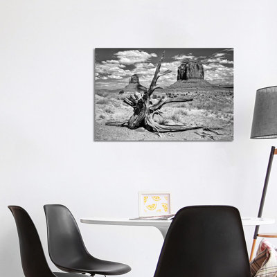 B&W Desert View V by David Drost - Wrapped Canvas Panoramic Print