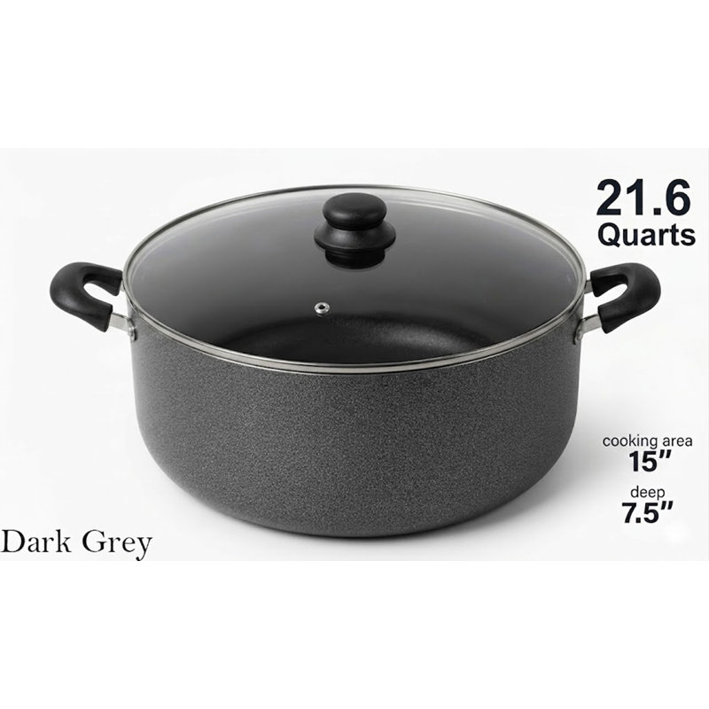 21.6 Qt Non Stick Aluminum Stock Pot, 21.6 Qt
