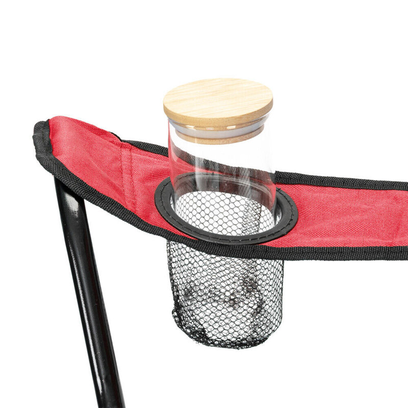 Red 2-Pack Portable Folding Camping Chairs with Cup Holders