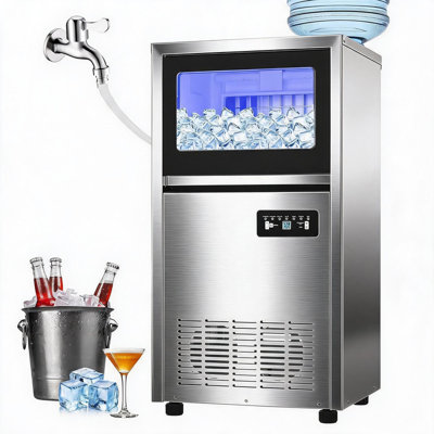 Freestanding Ice Maker Machine, 120lbs/24H, Self-Cleaning with 36lbs Storage Bin