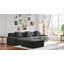 Canapé modulaire de 113 po à 3 places avec repose-pieds mobile, canapé surdimensionné de 4 places avec 3 coussins décoratifs Mousse haute densité sans assemblage-1098895912