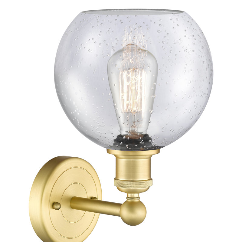 Ellington Steel Armed Sconce, Satin Gold, Seedy