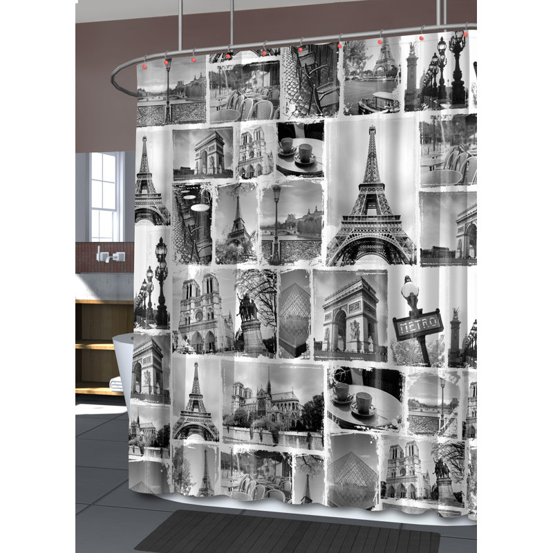 Doublure de rideau de douche en vinyle Paris Cassius PEVA 4G