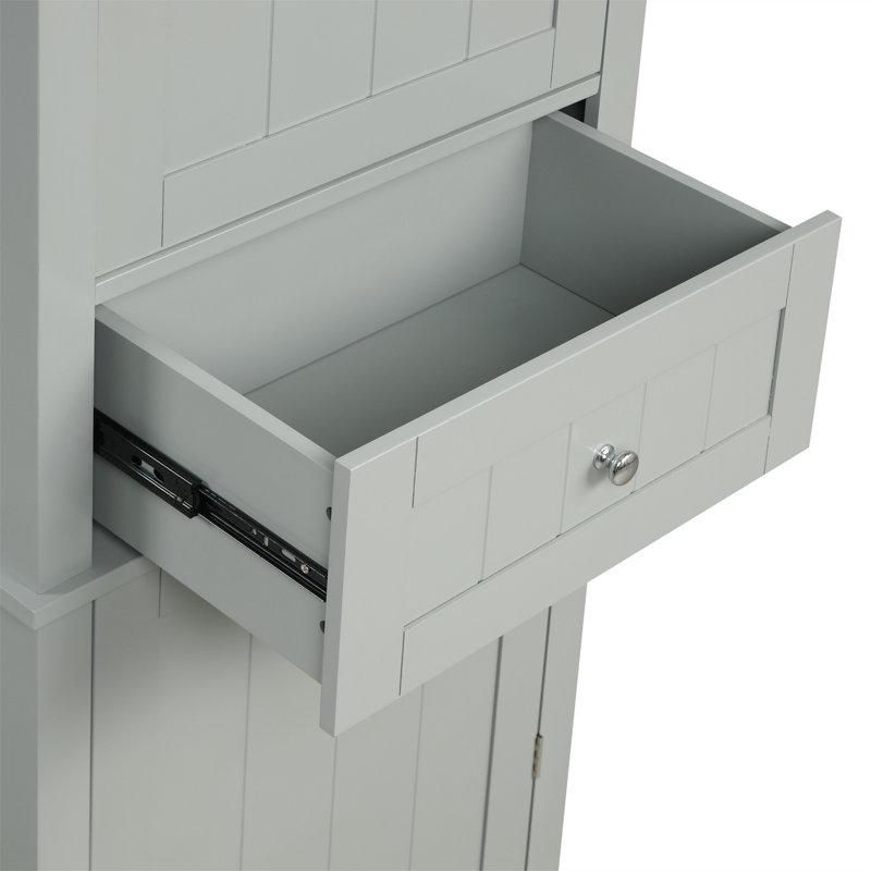 Grande armoire de rangement pour salle de bain, Gris