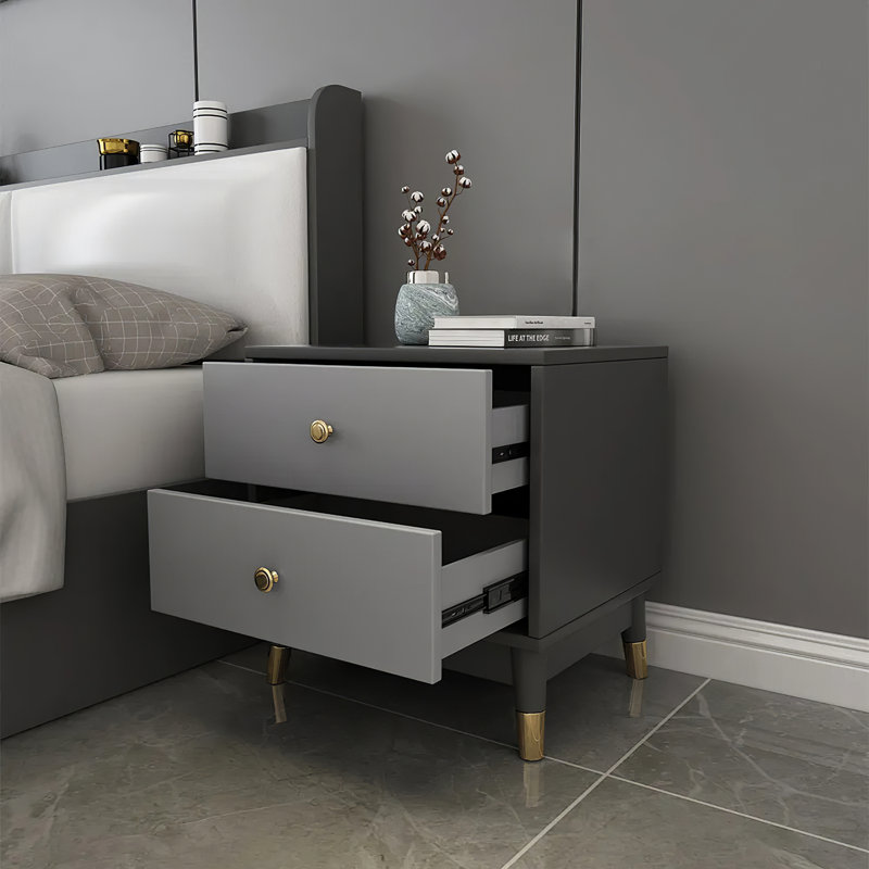 Dierdre 19.7'' W Nightstand, Dark Gray/Light Gray