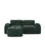Canapé modulaire en L capitonné en velours vert avec repose-pieds mobile, sans assemblage-830330292