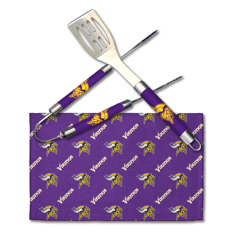Ensemble d'outils de cuisson en acier inoxydable, Vikings du Minnesota