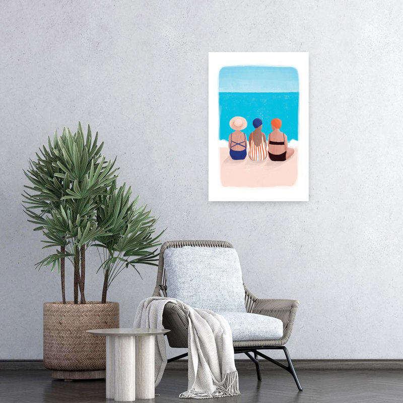 Art contemporain, chat coloré, architecture, océan, H 24 po x l 16 po