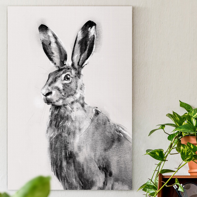 « Wild Hare I », reproduction d’art sur toile tendue, H 12 po x l 8 po x P 1 po