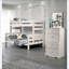 Lit simple superposé en pin brésilien massif avec finition échelle blanche pour chambre d'amis / deuxième chambre